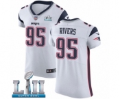 Men's Nike New England Patriots #95 Derek Rivers White Vapor Untouchable Elite Player Super Bowl LII NFL Jersey