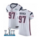 Men's Nike New England Patriots #97 Alan Branch White Vapor Untouchable Elite Player Super Bowl LII NFL Jersey