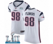 Men's Nike New England Patriots #98 Trey Flowers White Vapor Untouchable Elite Player Super Bowl LII NFL Jersey