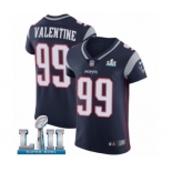 Men's Nike New England Patriots #99 Vincent Valentine Navy Blue Team Color Vapor Untouchable Elite Player Super Bowl LII NFL Jersey