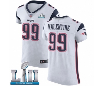 Men's Nike New England Patriots #99 Vincent Valentine White Vapor Untouchable Elite Player Super Bowl LII NFL Jersey