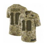 Men's Nike New England Patriots #10 Josh Gordon Limited Camo 2018 Salute to Service NFL Jersey