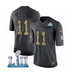 Men's Nike New England Patriots #11 Drew Bledsoe Limited Black 2016 Salute to Service Super Bowl LII NFL Jersey