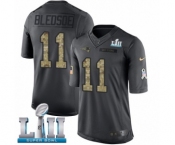 Men's Nike New England Patriots #11 Drew Bledsoe Limited Black 2016 Salute to Service Super Bowl LII NFL Jersey