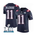 Men's Nike New England Patriots #11 Drew Bledsoe Limited Navy Blue Rush Vapor Untouchable Super Bowl LII NFL Jersey