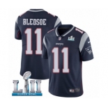 Men's Nike New England Patriots #11 Drew Bledsoe Navy Blue Team Color Vapor Untouchable Limited Player Super Bowl LII NFL Jersey