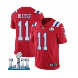 Men's Nike New England Patriots #11 Drew Bledsoe Red Alternate Vapor Untouchable Limited Player Super Bowl LII NFL Jersey