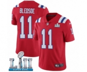 Men's Nike New England Patriots #11 Drew Bledsoe Red Alternate Vapor Untouchable Limited Player Super Bowl LII NFL Jersey