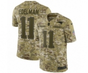 Men's Nike New England Patriots #11 Julian Edelman Limited Camo 2018 Salute to Service NFL Jersey