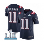 Men's Nike New England Patriots #11 Julian Edelman Limited Navy Blue Rush Vapor Untouchable Super Bowl LII NFL Jersey