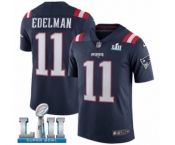 Men's Nike New England Patriots #11 Julian Edelman Limited Navy Blue Rush Vapor Untouchable Super Bowl LII NFL Jersey