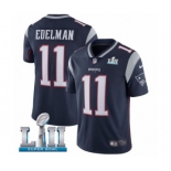 Men's Nike New England Patriots #11 Julian Edelman Navy Blue Team Color Vapor Untouchable Limited Player Super Bowl LII NFL Jersey