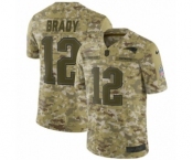 Men's Nike New England Patriots #12 Tom Brady Limited Camo 2018 Salute to Service NFL Jersey