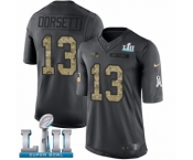 Men's Nike New England Patriots #13 Phillip Dorsett Limited Black 2016 Salute to Service Super Bowl LII NFL Jersey