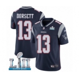 Men's Nike New England Patriots #13 Phillip Dorsett Navy Blue Team Color Vapor Untouchable Limited Player Super Bowl LII NFL Jersey