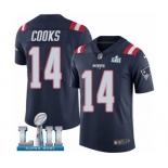 Men's Nike New England Patriots #14 Brandin Cooks Limited Navy Blue Rush Vapor Untouchable Super Bowl LII NFL Jersey