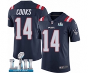 Men's Nike New England Patriots #14 Brandin Cooks Limited Navy Blue Rush Vapor Untouchable Super Bowl LII NFL Jersey