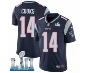 Men's Nike New England Patriots #14 Brandin Cooks Navy Blue Team Color Vapor Untouchable Limited Player Super Bowl LII NFL Jersey