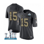 Men's Nike New England Patriots #15 Chris Hogan Limited Black 2016 Salute to Service Super Bowl LII NFL Jersey