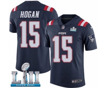 Men's Nike New England Patriots #15 Chris Hogan Limited Navy Blue Rush Vapor Untouchable Super Bowl LII NFL Jersey