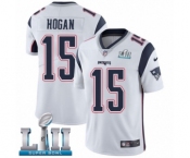 Men's Nike New England Patriots #15 Chris Hogan White Vapor Untouchable Limited Player Super Bowl LII NFL Jersey