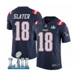 Men's Nike New England Patriots #18 Matthew Slater Limited Navy Blue Rush Vapor Untouchable Super Bowl LII NFL Jersey