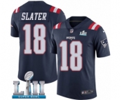 Men's Nike New England Patriots #18 Matthew Slater Limited Navy Blue Rush Vapor Untouchable Super Bowl LII NFL Jersey