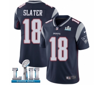 Men's Nike New England Patriots #18 Matthew Slater Navy Blue Team Color Vapor Untouchable Limited Player Super Bowl LII NFL Jersey