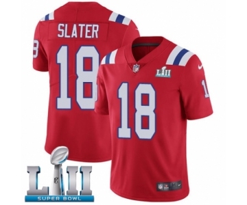 Men's Nike New England Patriots #18 Matthew Slater Red Alternate Vapor Untouchable Limited Player Super Bowl LII NFL Jersey