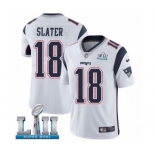 Men's Nike New England Patriots #18 Matthew Slater White Vapor Untouchable Limited Player Super Bowl LII NFL Jersey