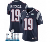 Men's Nike New England Patriots #19 Malcolm Mitchell Navy Blue Team Color Vapor Untouchable Limited Player Super Bowl LII NFL Jersey