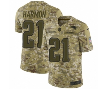 Men's Nike New England Patriots #21 Duron Harmon Limited Camo 2018 Salute to Service NFL Jersey