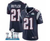 Men's Nike New England Patriots #21 Malcolm Butler Navy Blue Team Color Vapor Untouchable Limited Player Super Bowl LII NFL Jersey