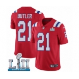 Men's Nike New England Patriots #21 Malcolm Butler Red Alternate Vapor Untouchable Limited Player Super Bowl LII NFL Jersey