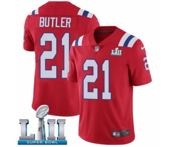 Men's Nike New England Patriots #21 Malcolm Butler Red Alternate Vapor Untouchable Limited Player Super Bowl LII NFL Jersey