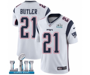 Men's Nike New England Patriots #21 Malcolm Butler White Vapor Untouchable Limited Player Super Bowl LII NFL Jersey