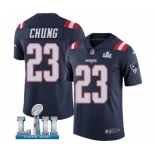 Men's Nike New England Patriots #23 Patrick Chung Limited Navy Blue Rush Vapor Untouchable Super Bowl LII NFL Jersey