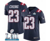 Men's Nike New England Patriots #23 Patrick Chung Limited Navy Blue Rush Vapor Untouchable Super Bowl LII NFL Jersey