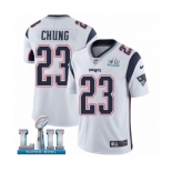 Men's Nike New England Patriots #23 Patrick Chung White Vapor Untouchable Limited Player Super Bowl LII NFL Jersey