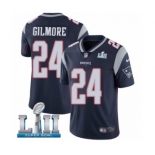 Men's Nike New England Patriots #24 Stephon Gilmore Navy Blue Team Color Vapor Untouchable Limited Player Super Bowl LII NFL Jersey