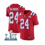 Men's Nike New England Patriots #24 Stephon Gilmore Red Alternate Vapor Untouchable Limited Player Super Bowl LII NFL Jersey