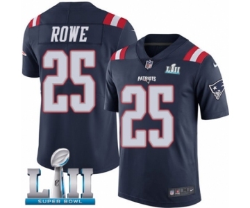 Men's Nike New England Patriots #25 Eric Rowe Limited Navy Blue Rush Vapor Untouchable Super Bowl LII NFL Jersey