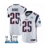 Men's Nike New England Patriots #25 Eric Rowe White Vapor Untouchable Limited Player Super Bowl LII NFL Jersey