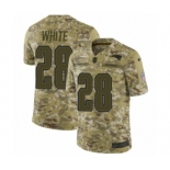 Men's Nike New England Patriots #28 James White Limited Camo 2018 Salute to Service NFL Jersey