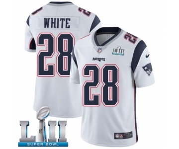 Men's Nike New England Patriots #28 James White Vapor Untouchable Limited Player Super Bowl LII NFL Jersey