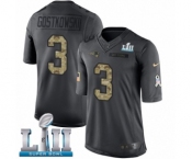 Men's Nike New England Patriots #3 Stephen Gostkowski Limited Black 2016 Salute to Service Super Bowl LII NFL Jersey