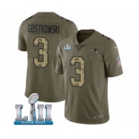 Men's Nike New England Patriots #3 Stephen Gostkowski Limited Olive-Camo 2017 Salute to Service Super Bowl LII NFL Jersey