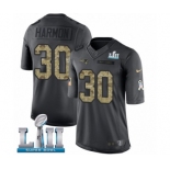 Men's Nike New England Patriots #30 Duron Harmon Limited Black 2016 Salute to Service Super Bowl LII NFL Jersey