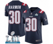 Men's Nike New England Patriots #30 Duron Harmon Limited Navy Blue Rush Vapor Untouchable Super Bowl LII NFL Jerse