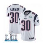 Men's Nike New England Patriots #30 Duron Harmon White Vapor Untouchable Limited Player Super Bowl LII NFL Jersey